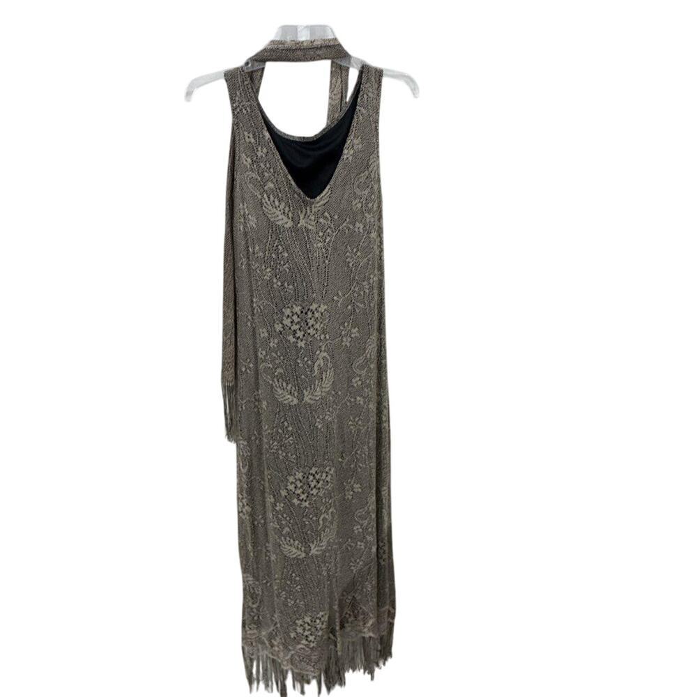 Harlow Grey Fringe Dress & Shawl – Size 10 Flappercore NYE Look
